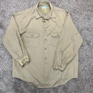 Vintage Big Mac shirt mens XL‎ Extra large tan long sleeve button down workwear